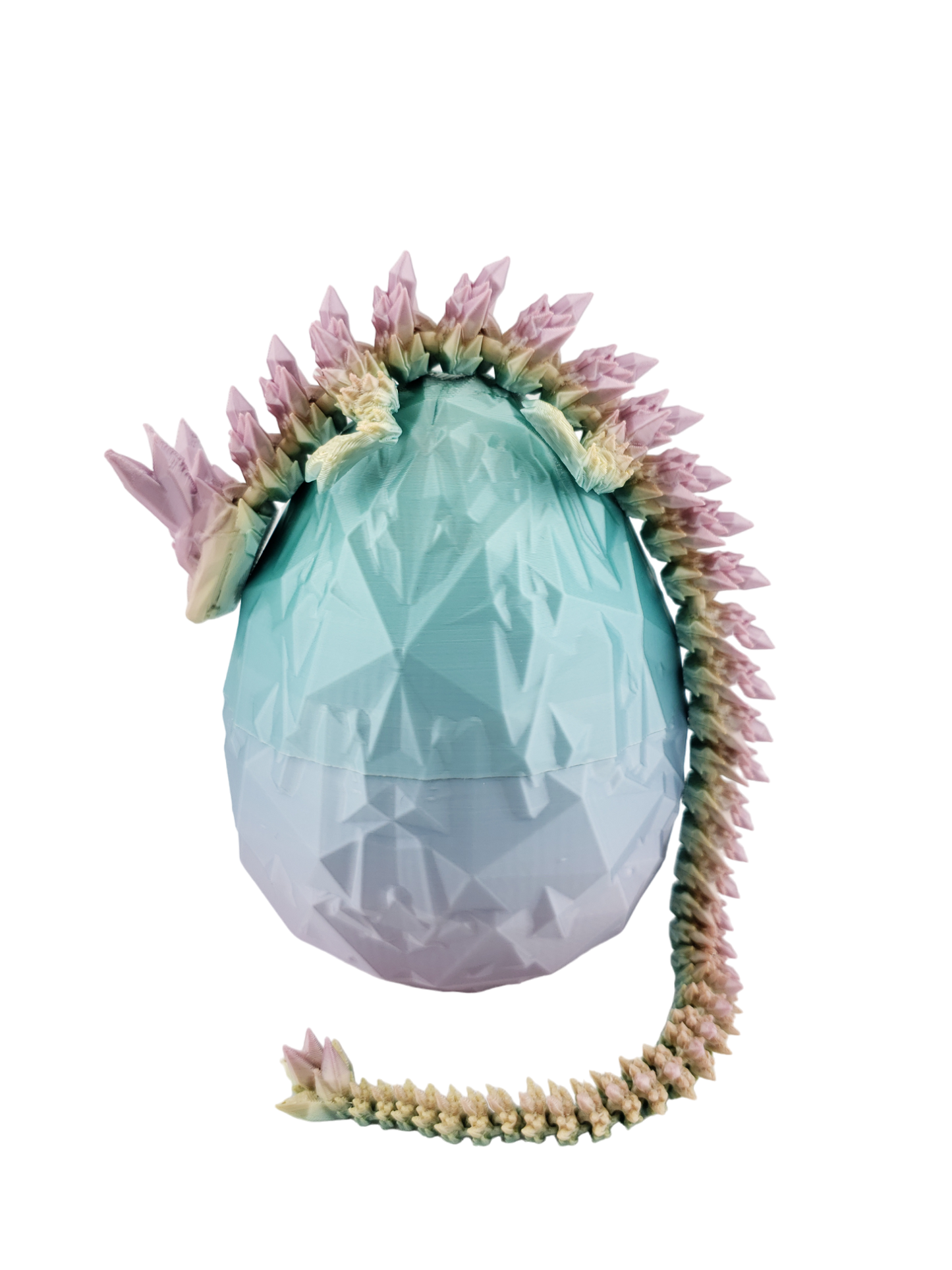 12 Inch Crystal Dragon And Matching Egg! - Articulated - Cinderwing3d - 3D Printed Dragon - Unique Gift