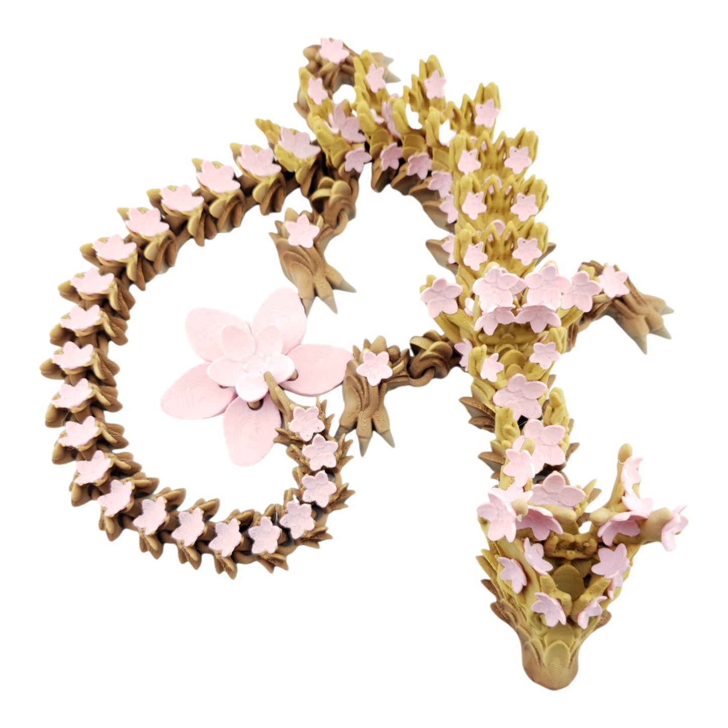 24 Inch Articulated Cherry Blossom Dragon - Fantasy Creature