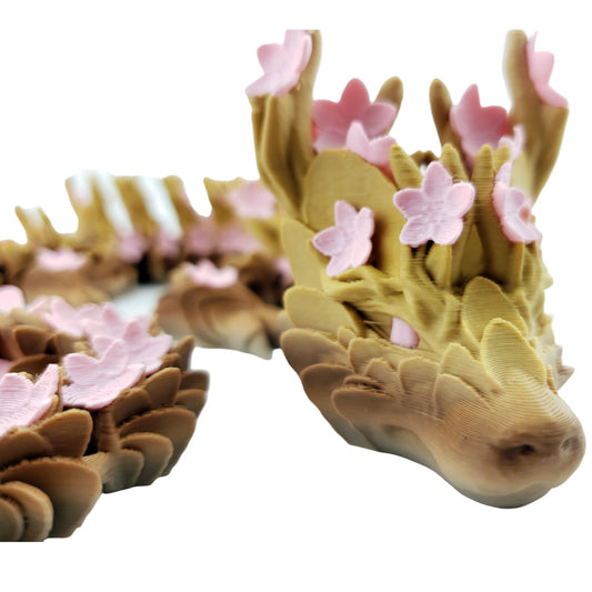 24 Inch Articulated Cherry Blossom Dragon - Fantasy Creature