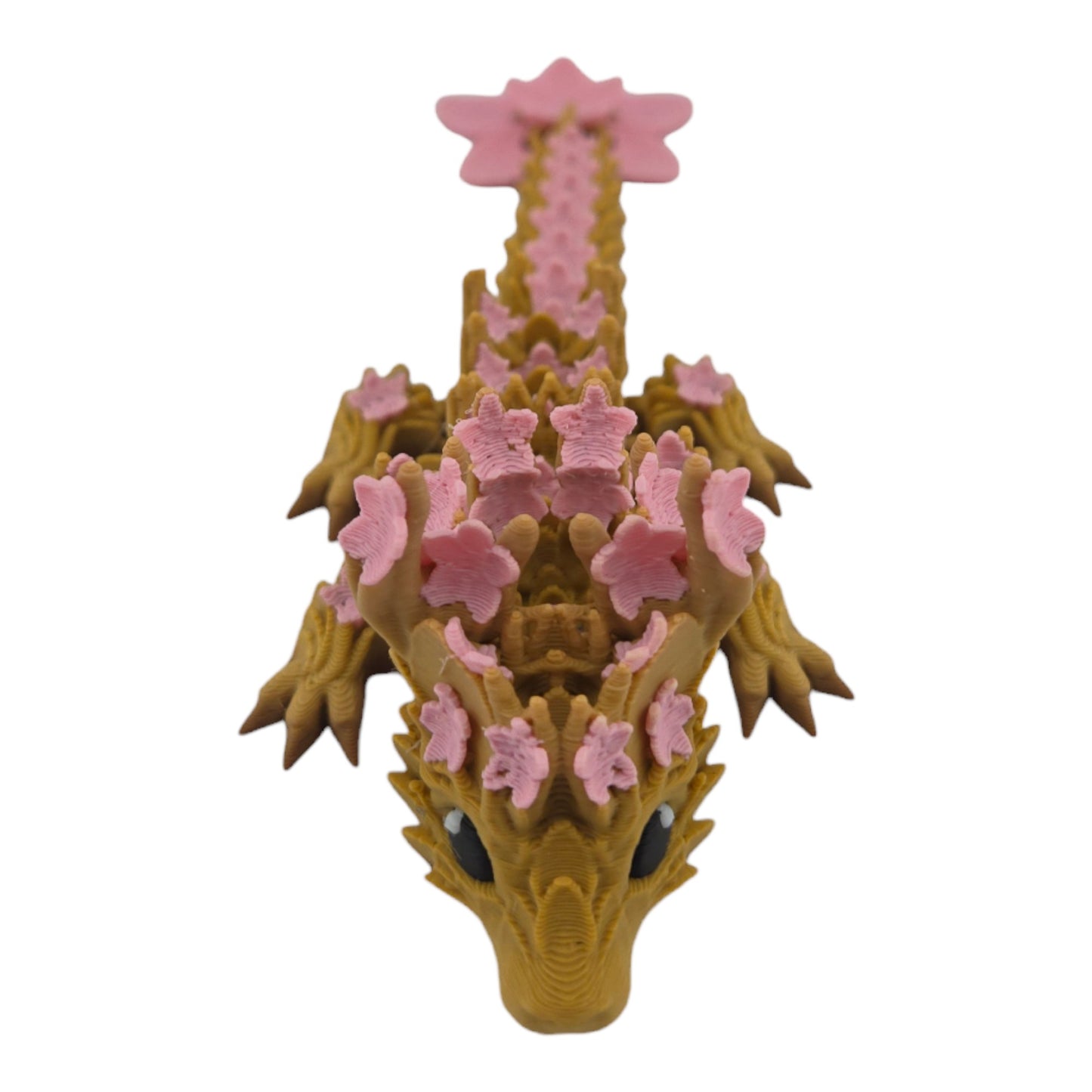3D Printed Baby Cherry Blossom Dragon – 6in Articulated Fantasy Collectible, Sakura-Themed Desk Décor