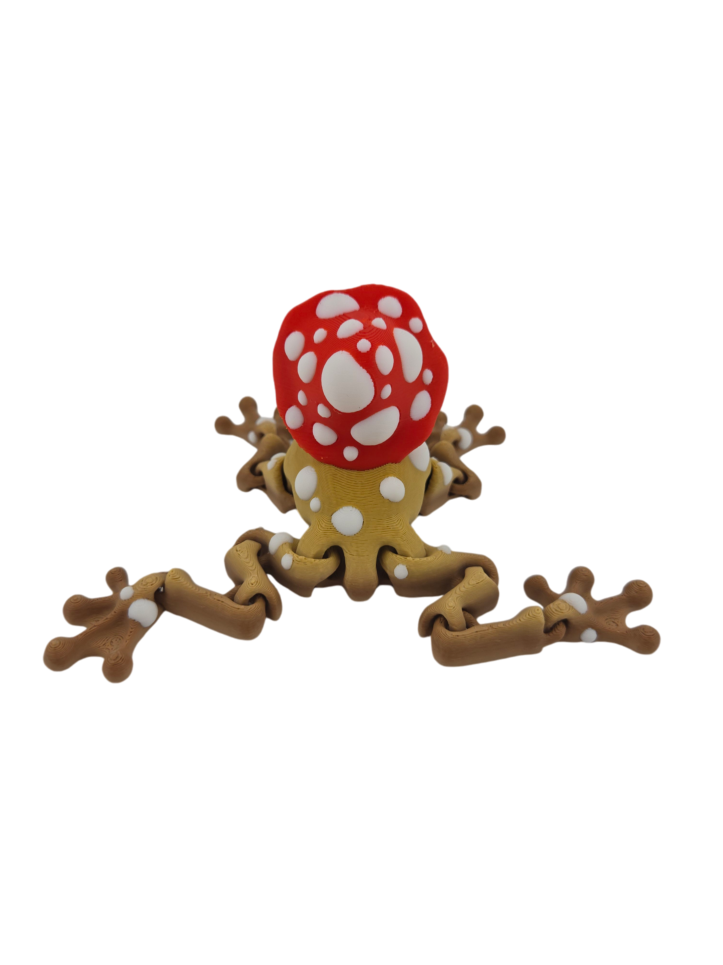 3D-Printed Articulated Mushroom Frog Cottage Core Desk Decor - Animal Figurine - Authorized Seller