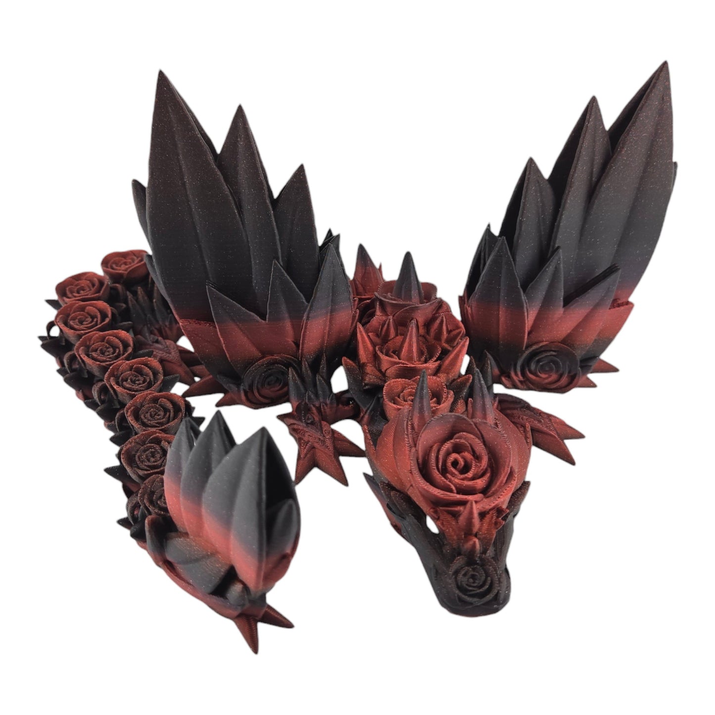 Large 19-inch 3D Printed Articulated Rosewing Dragon | 8-12 Inch Expandable Wingspan | Fantasy Collectible Figurine