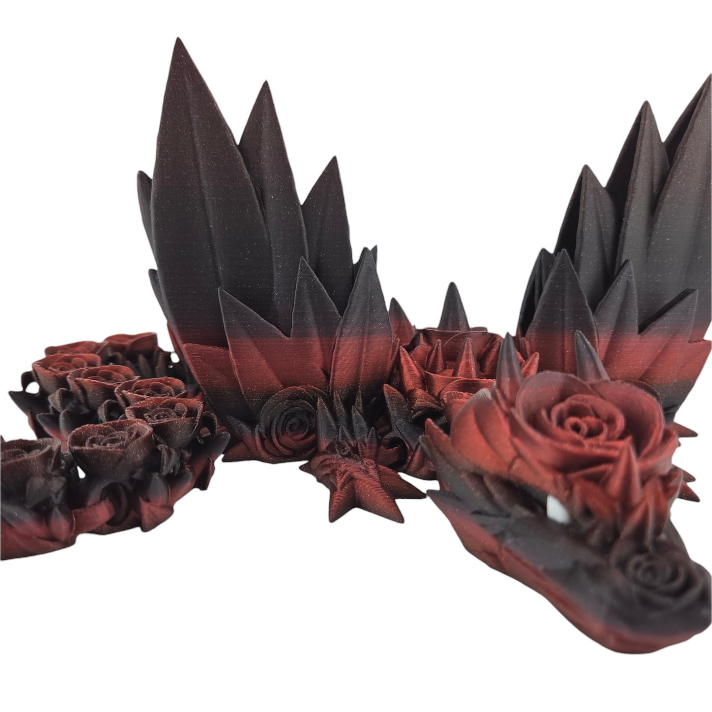 Large 19-inch 3D Printed Articulated Rosewing Dragon | 8-12 Inch Expandable Wingspan | Fantasy Collectible Figurine