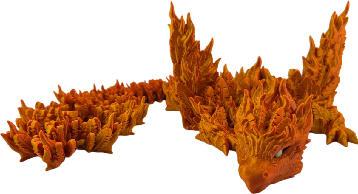 Red Gold Dual Phoenix Dragon side view