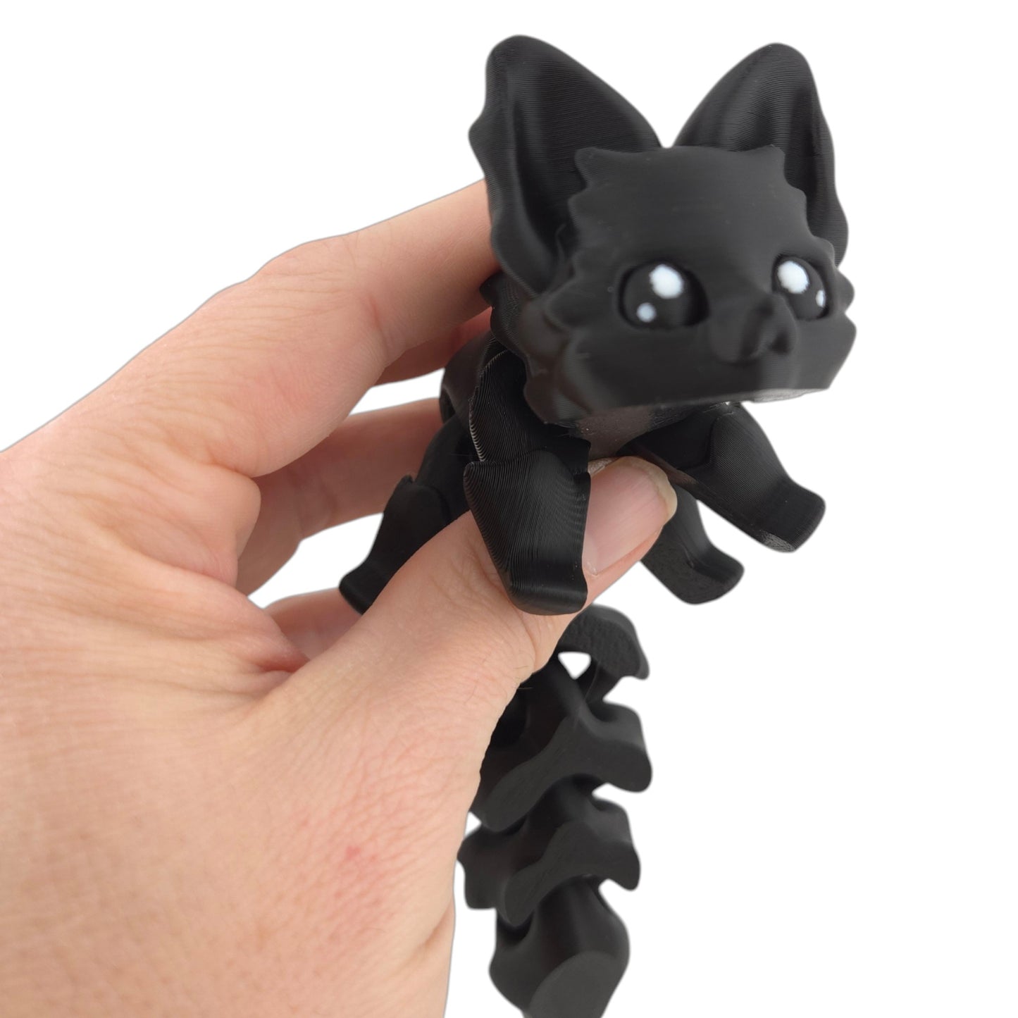 Articulated Cute Flexi Fox 7.5 Inches - 3D Printed Fantasy - Customizable Colors - Authorized Seller - Articulated Desk Buddy