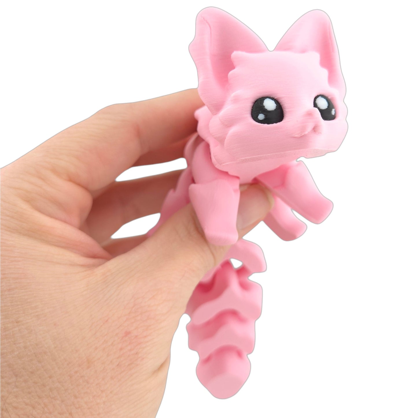 Articulated Cute Flexi Fox 7.5 Inches - 3D Printed Fantasy - Customizable Colors - Authorized Seller - Articulated Desk Buddy