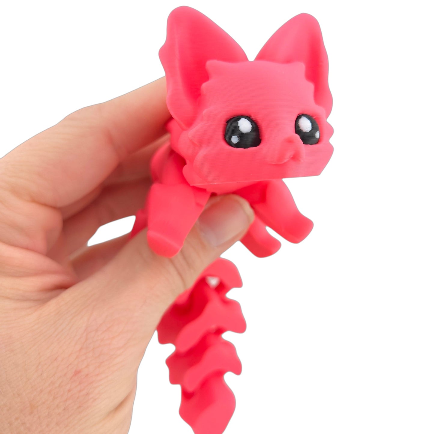 Articulated Cute Flexi Fox 7.5 Inches - 3D Printed Fantasy - Customizable Colors - Authorized Seller - Articulated Desk Buddy