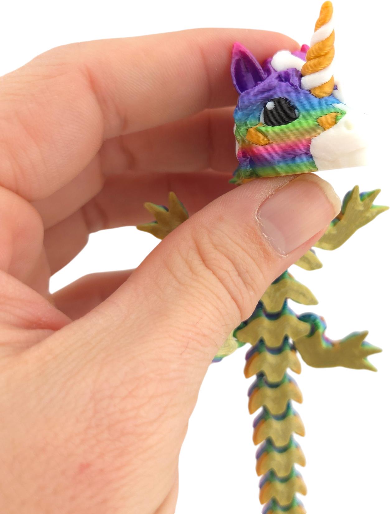 3D Printed Alicorn Dragon Figurine, 6 Inch Articulated Fantasy Collectible