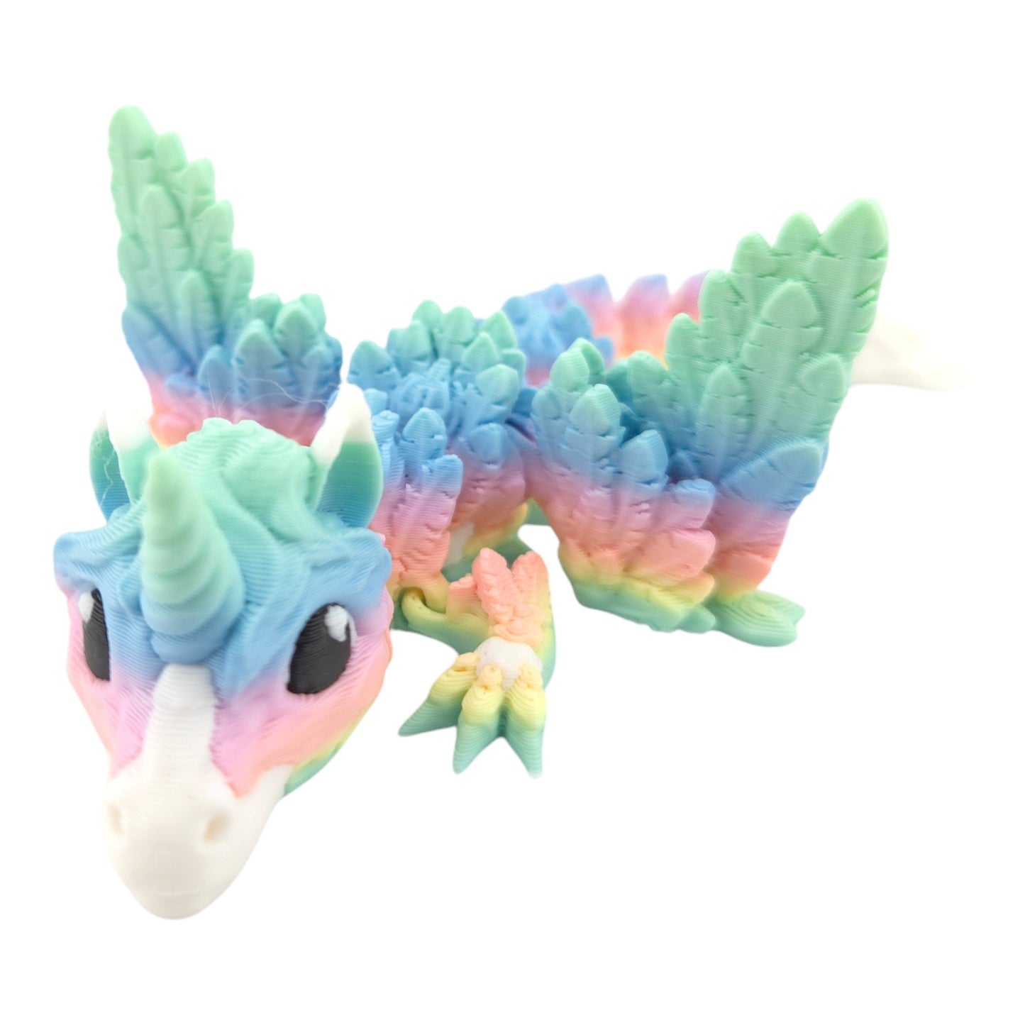 3D Printed Alicorn Dragon Figurine, 6 Inch Articulated Fantasy Collectible