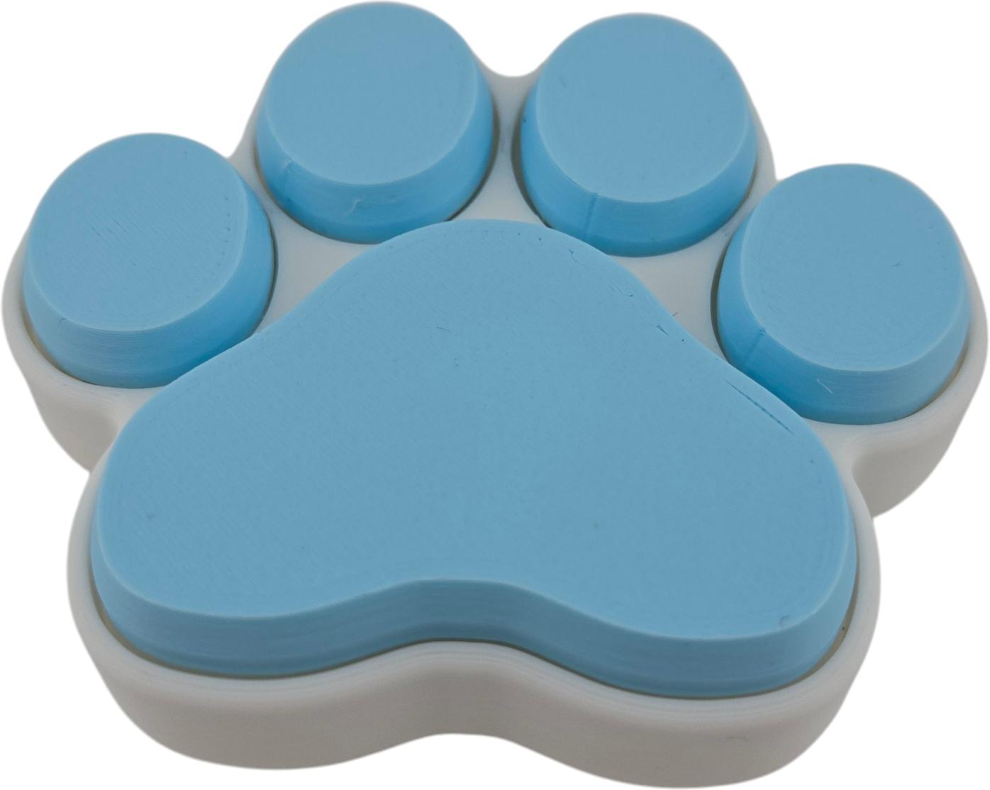 Cat Paw Fidget Clicker – 3D Printed Mechanical Click Sensory Pad for Desk, Stress Relief, Anxiety, ADHD – Pastel Pink & Blue