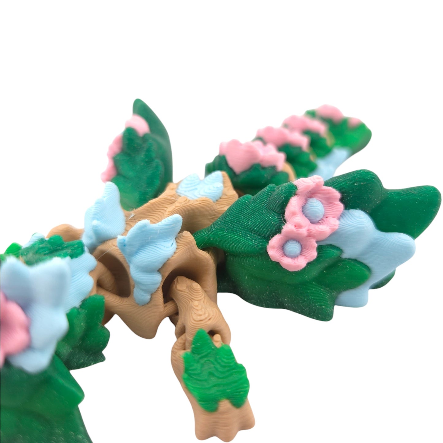 Articulated Cute Flexi Kosha Dragon - Fantasy Creature - Desk Buddy - Decor Animal Flower Floral