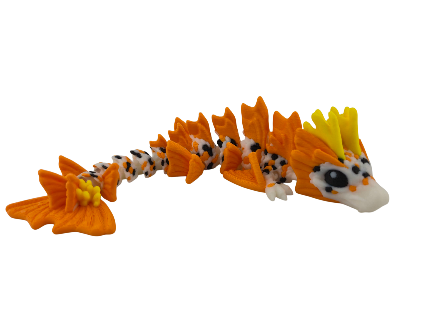 Baby Koi Dragon – 6" Articulated Fantasy Figure | 3D Printed Collectible | Japanese-Inspired Desk & Shelf Decor