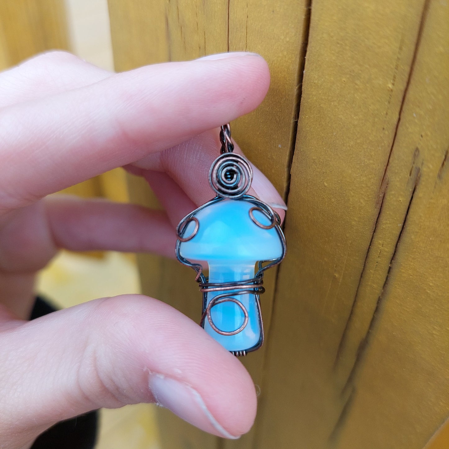 Crystal Mushroom Necklaces Mushie Wire Wrapped Jewelry Handmade