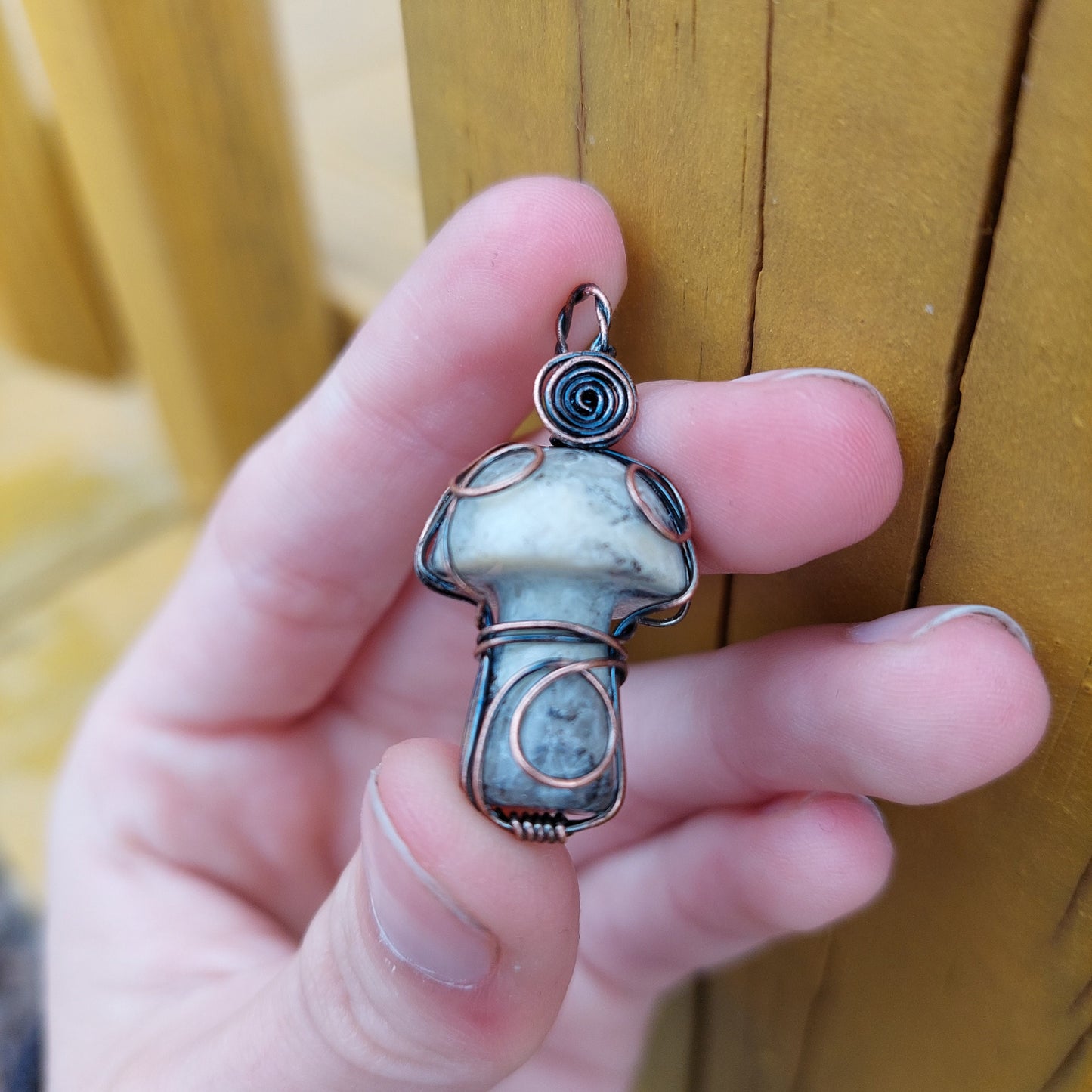 Crystal Mushroom Necklaces Mushie Wire Wrapped Jewelry Handmade