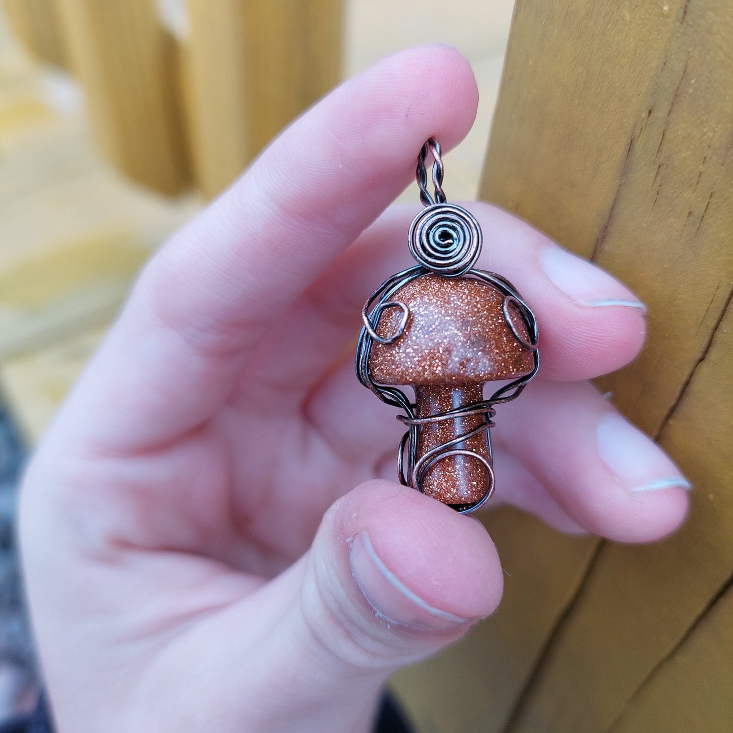 Crystal Mushroom Necklaces Mushie Wire Wrapped Jewelry Handmade