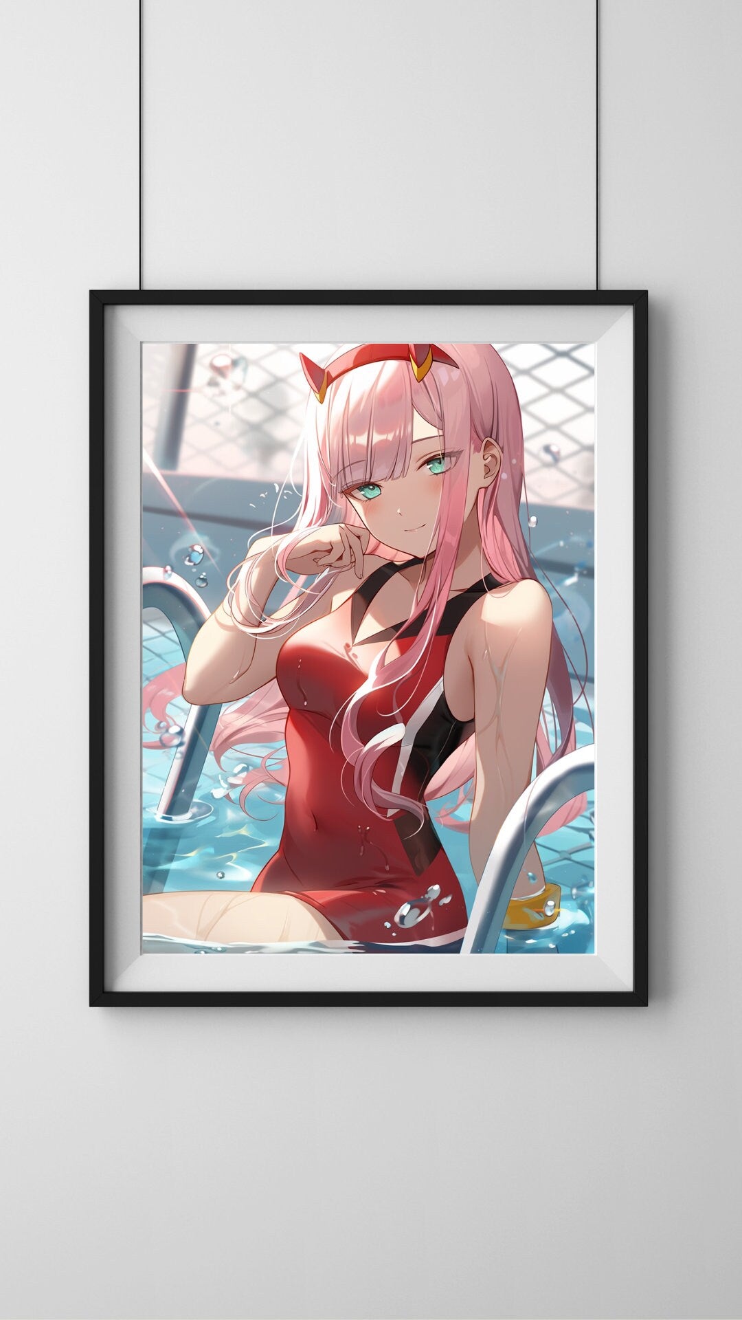 Mystique by the Waters - Anime Siren in Swimsuit Art Print