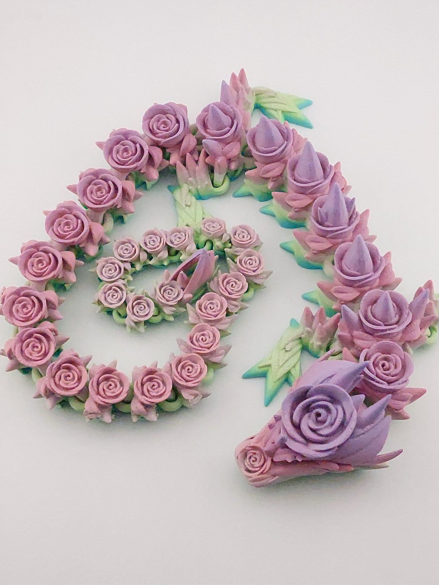 1 Articulated Rose Dragon - 3D Printed Fidget Fantasy Creature - Customizable Colors - Cinderwing3d-