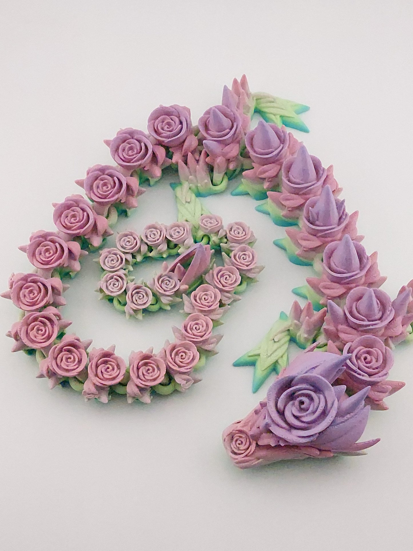1 Articulated Rose Dragon - 3D Printed Fidget Fantasy Creature - Customizable Colors - Cinderwing3d-