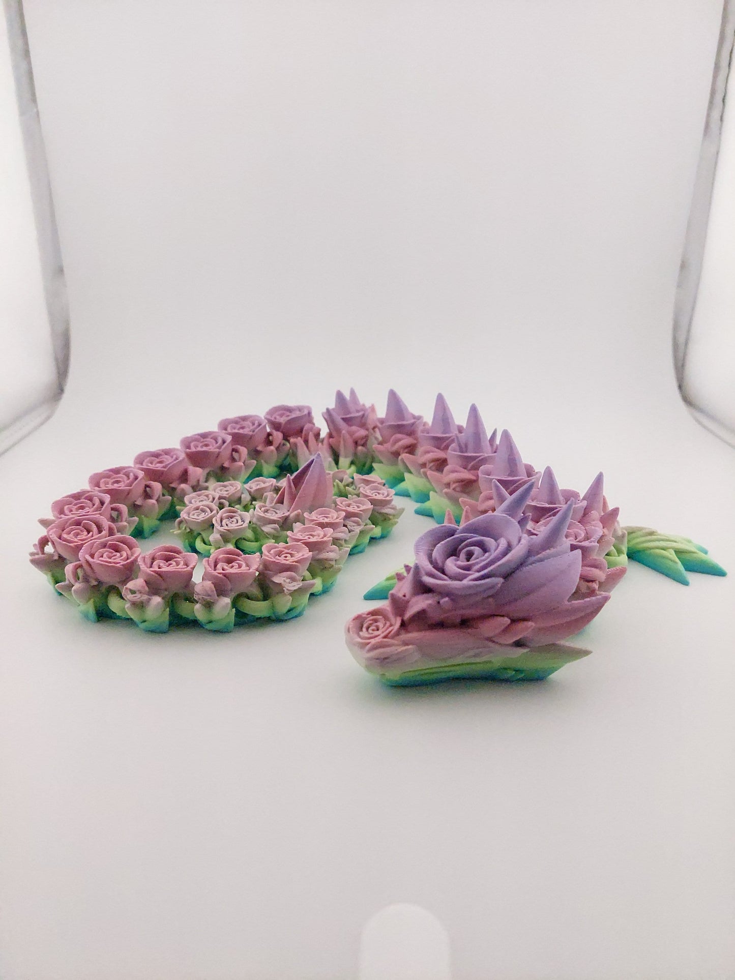 1 Articulated Rose Dragon - 3D Printed Fidget Fantasy Creature - Customizable Colors - Cinderwing3d-