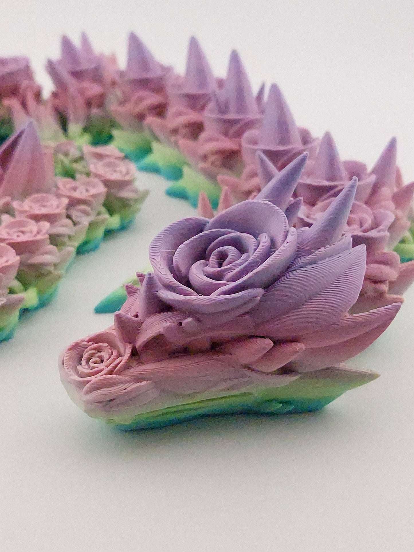 1 Articulated Rose Dragon - 3D Printed Fidget Fantasy Creature - Customizable Colors - Cinderwing3d-