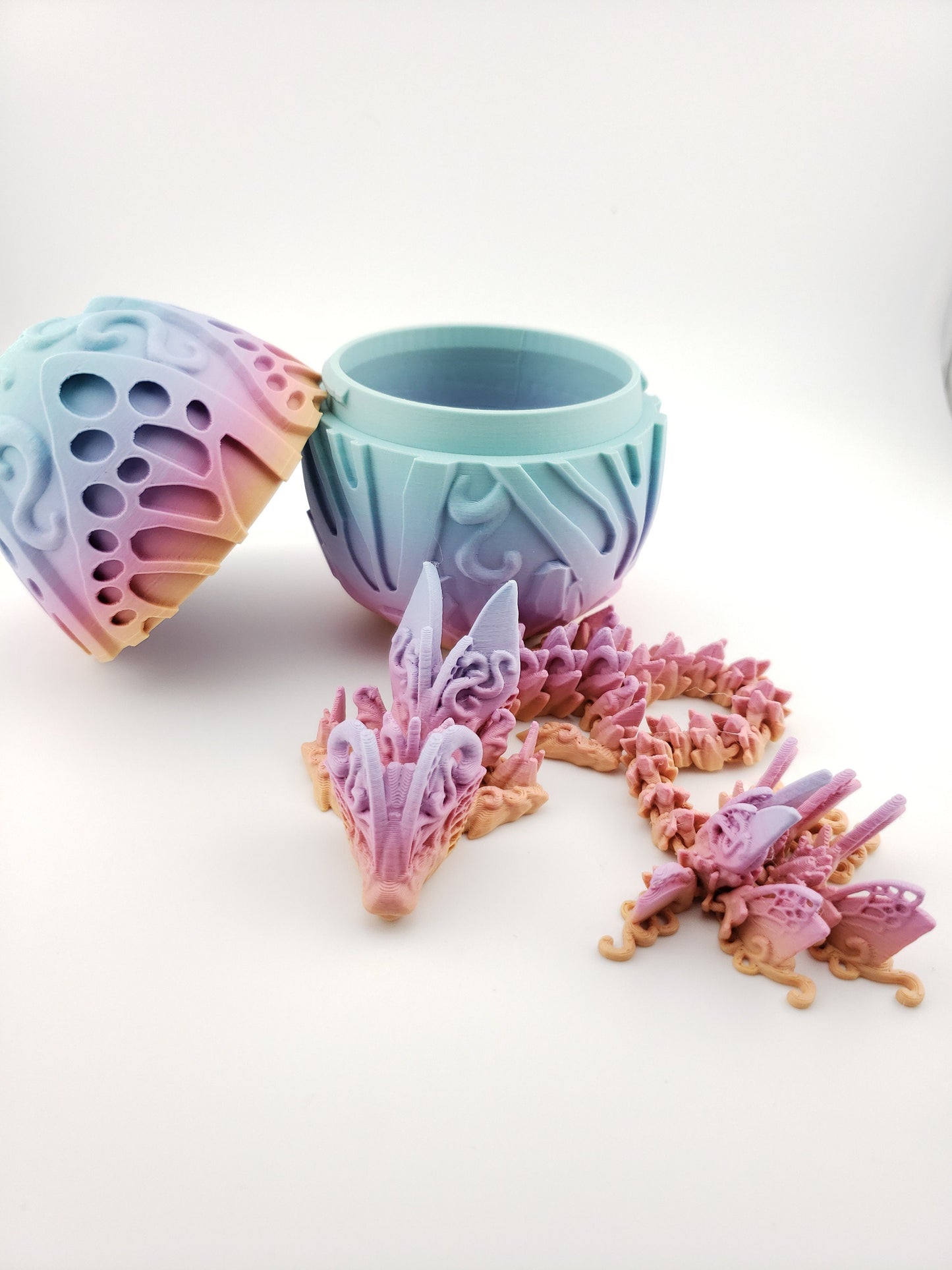 Articulated Butterfly Dragon And Matching Egg - Flexible Sensory Toy - Unique Gift