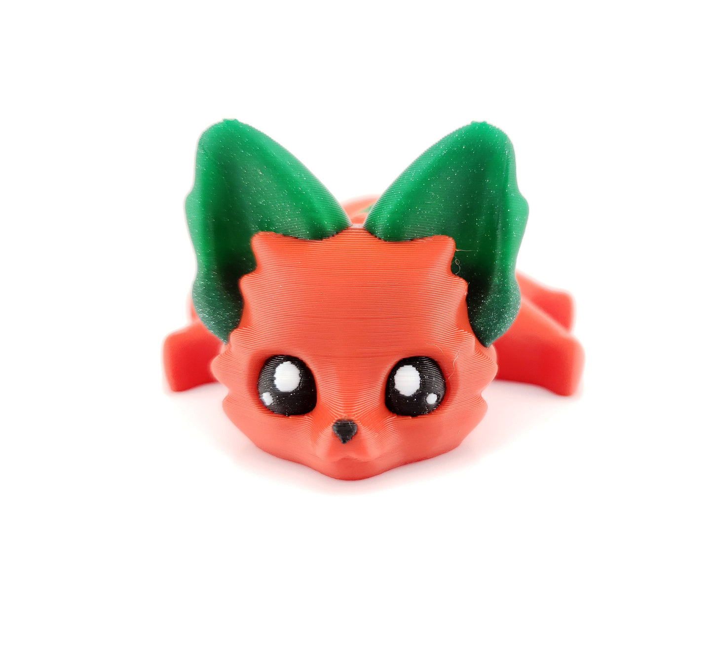 Sara The Strawberry Fox Flexi Fox 7.5 Inches - 3D Printed Fidget Fantasy Creature - Authorized Seller - Articulated