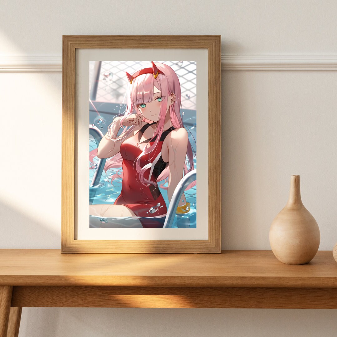 Mystique by the Waters - Anime Siren in Swimsuit Art Print