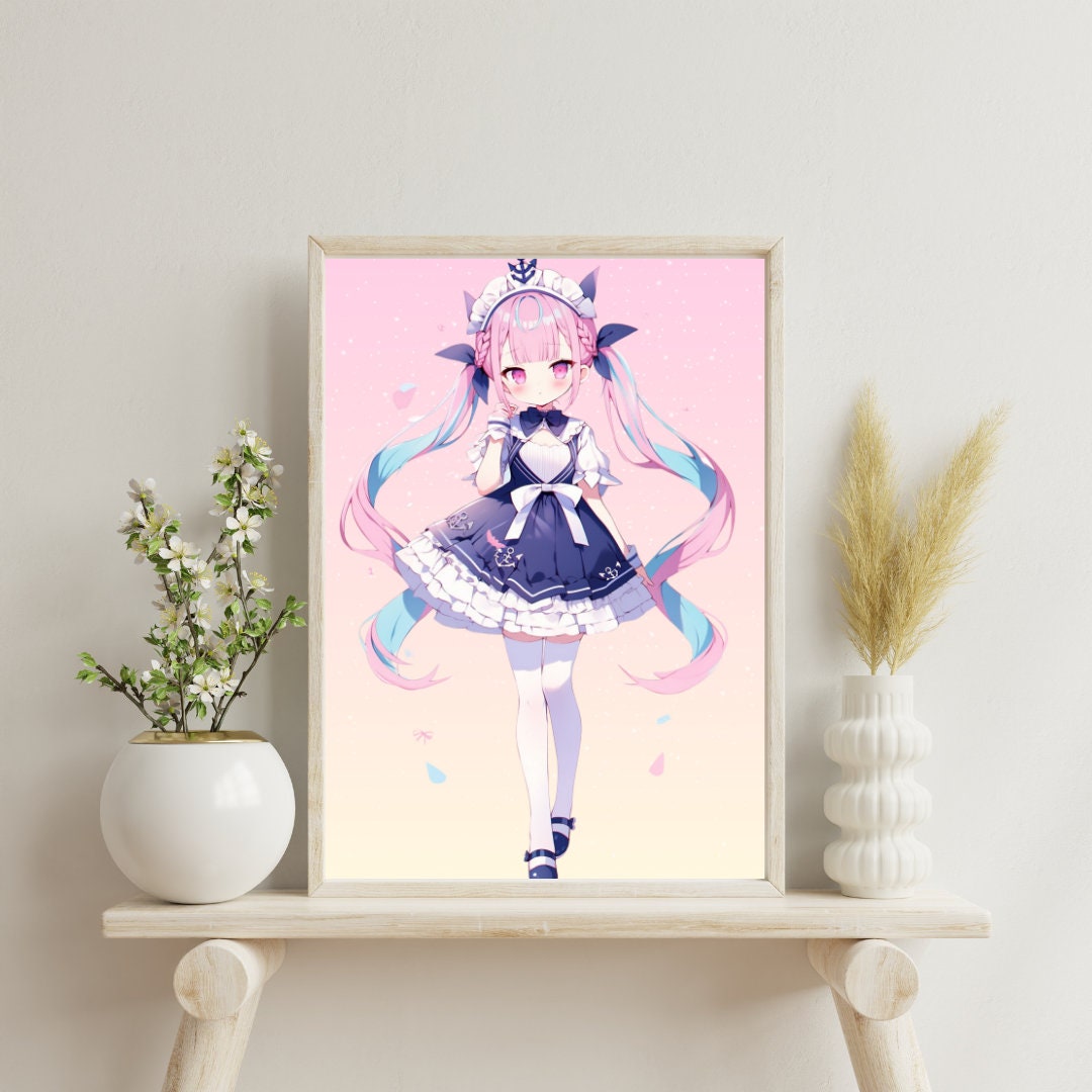 Bubblegum Stream: Chibi Virtual Idol Art Print