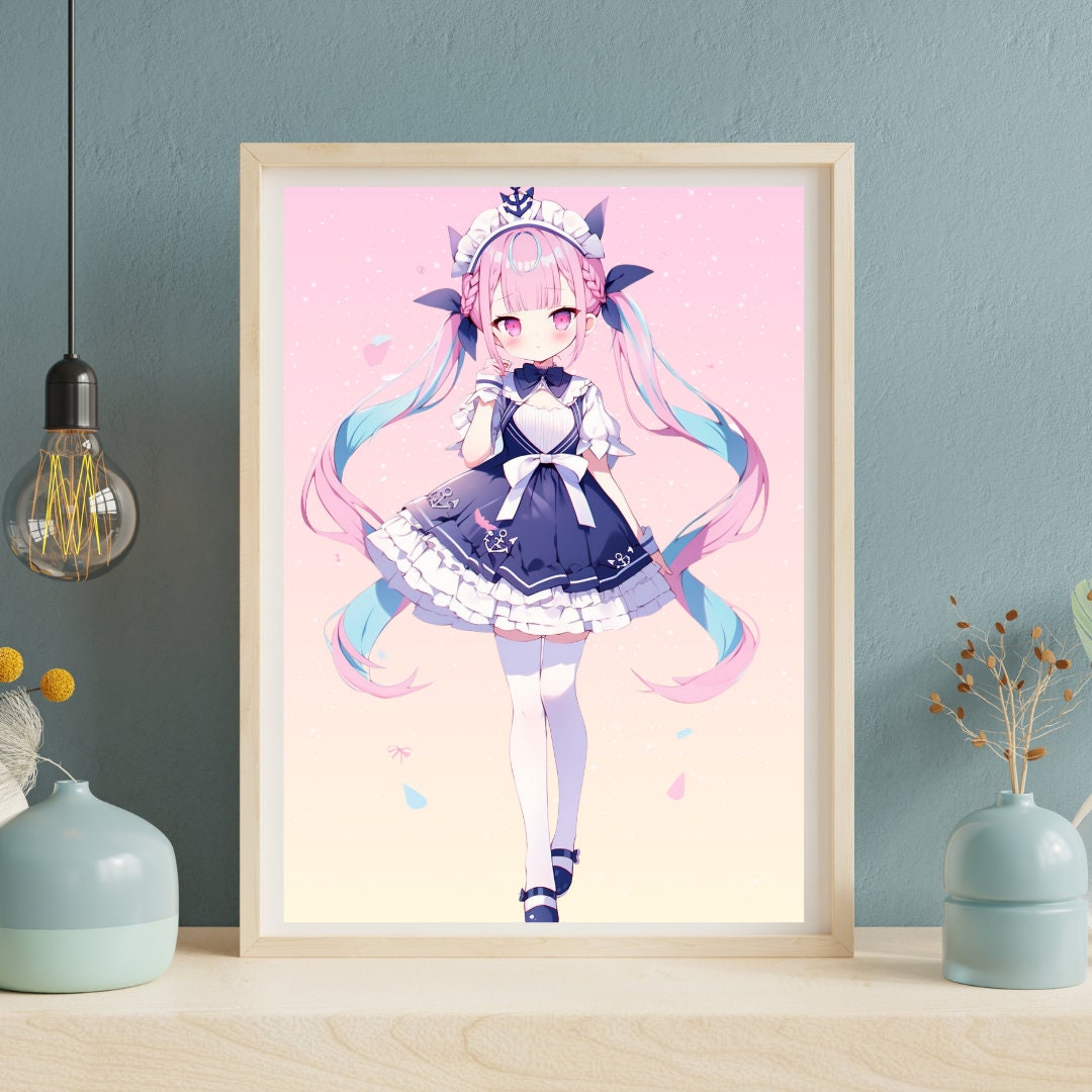 Bubblegum Stream: Chibi Virtual Idol Art Print