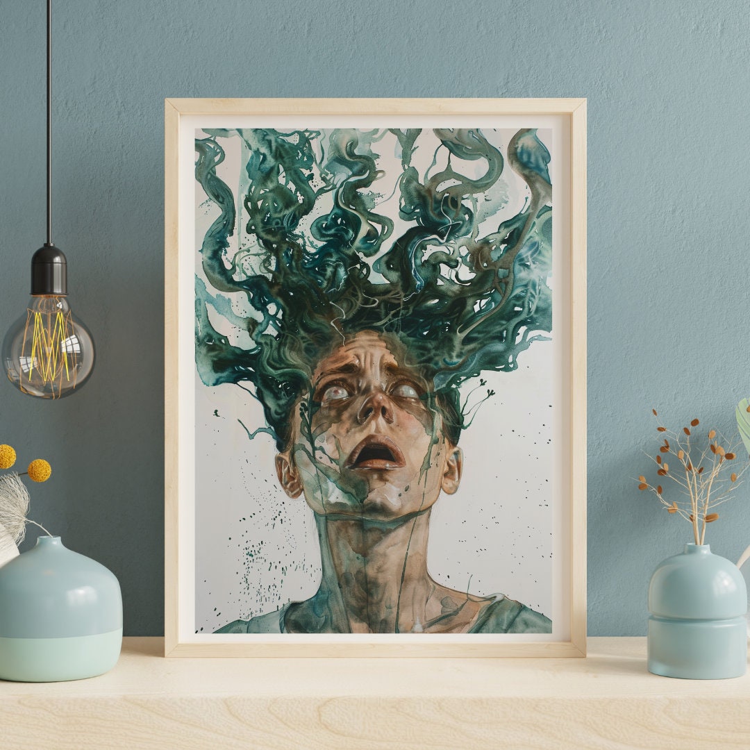 Neon Whispers: The Vivid Silhouette Art Print