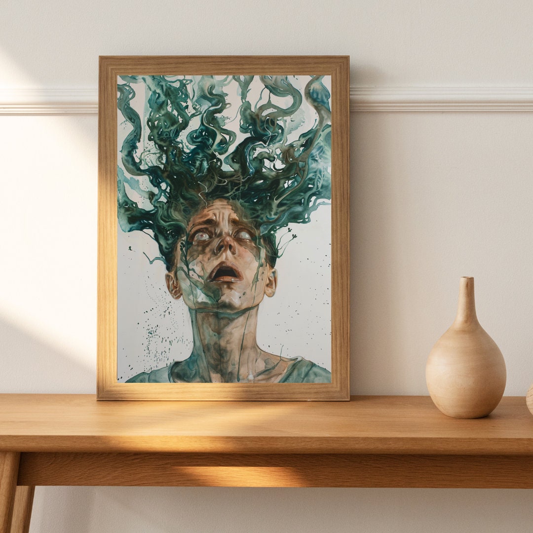 Neon Whispers: The Vivid Silhouette Art Print