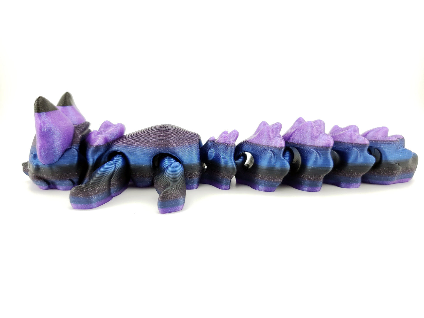 Lunar The Galaxy Fox Flexi Fox 7.5 Inches - 3D Printed Fidget Fantasy Creature - Authorized Seller - Articulated