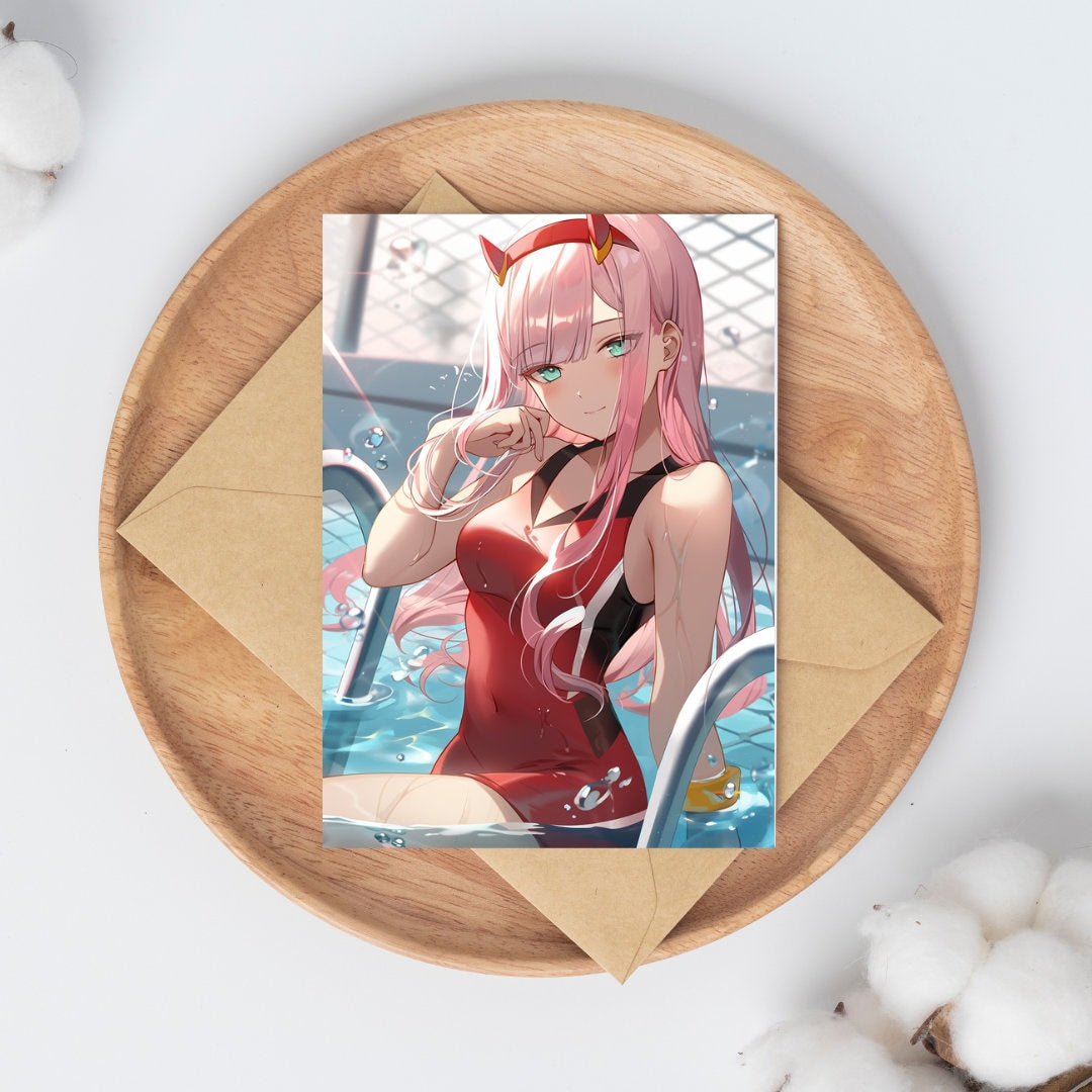 Mystique by the Waters - Anime Siren in Swimsuit Art Print