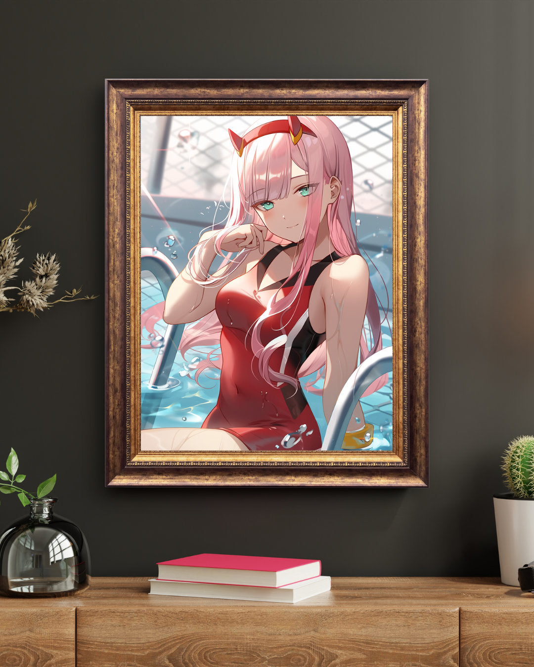 Mystique by the Waters - Anime Siren in Swimsuit Art Print