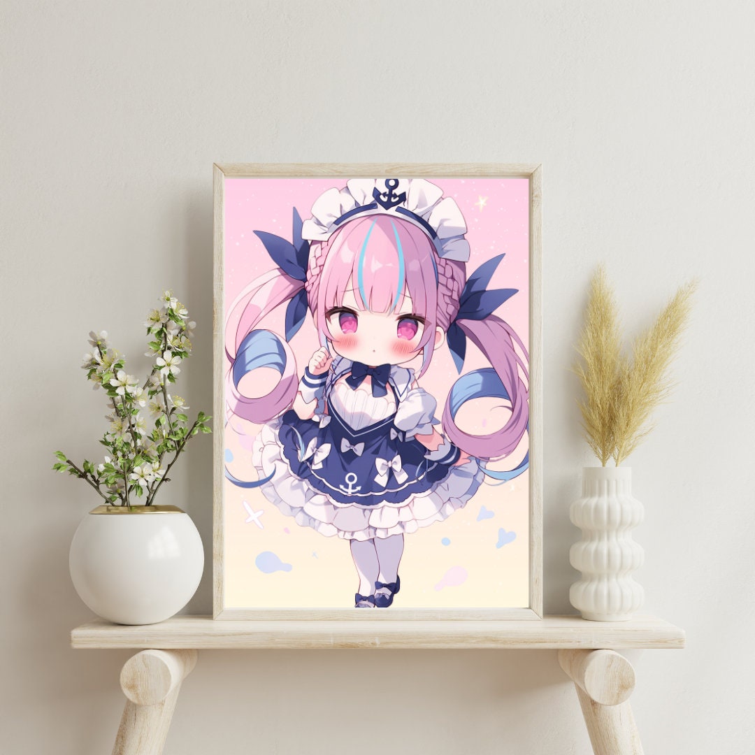 Bubblegum Stream: Chibi Virtual Idol Art Print
