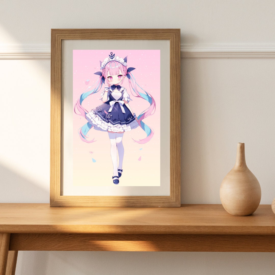 Bubblegum Stream: Chibi Virtual Idol Art Print