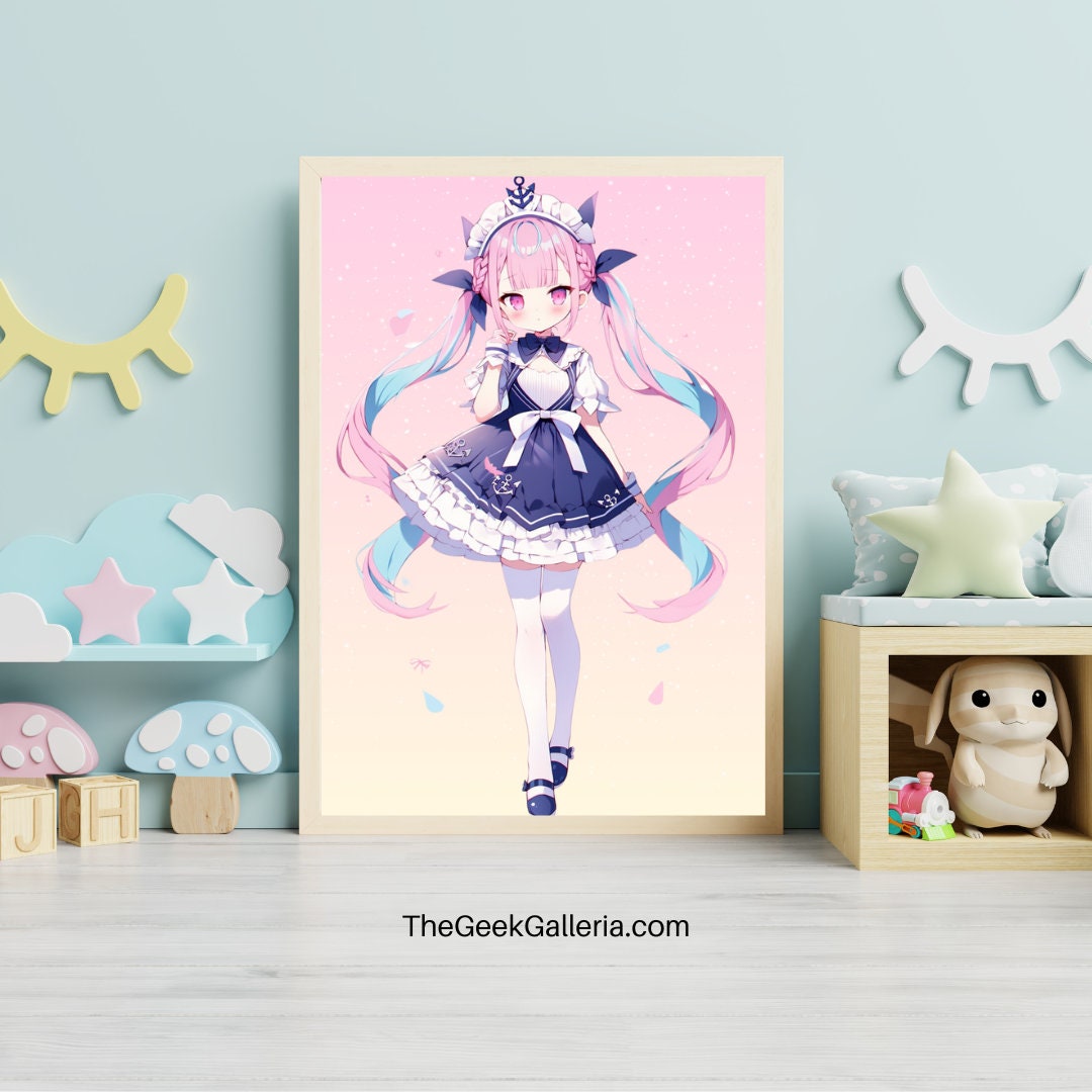Bubblegum Stream: Chibi Virtual Idol Art Print