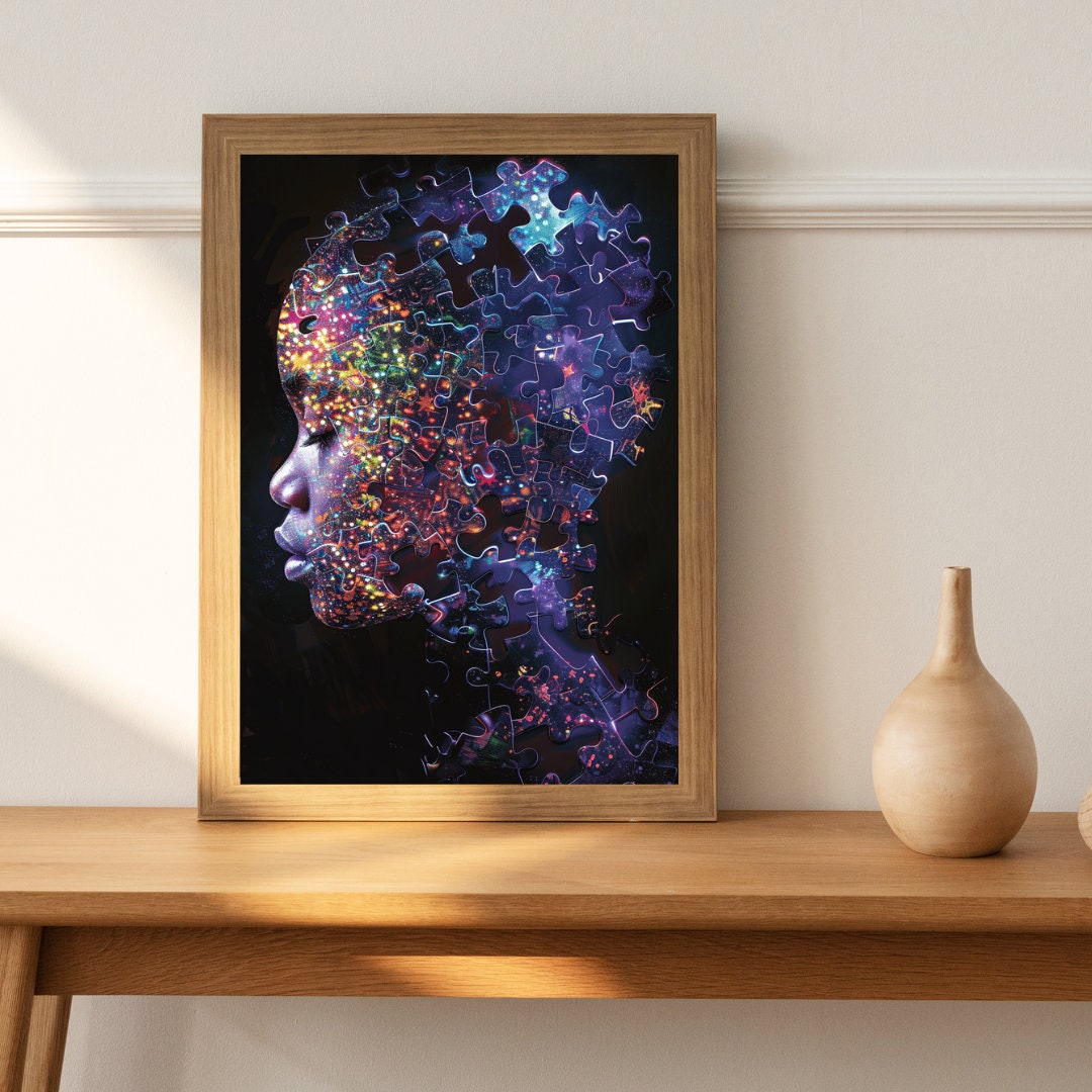 Fragmented Self: The Many Faces Art Print