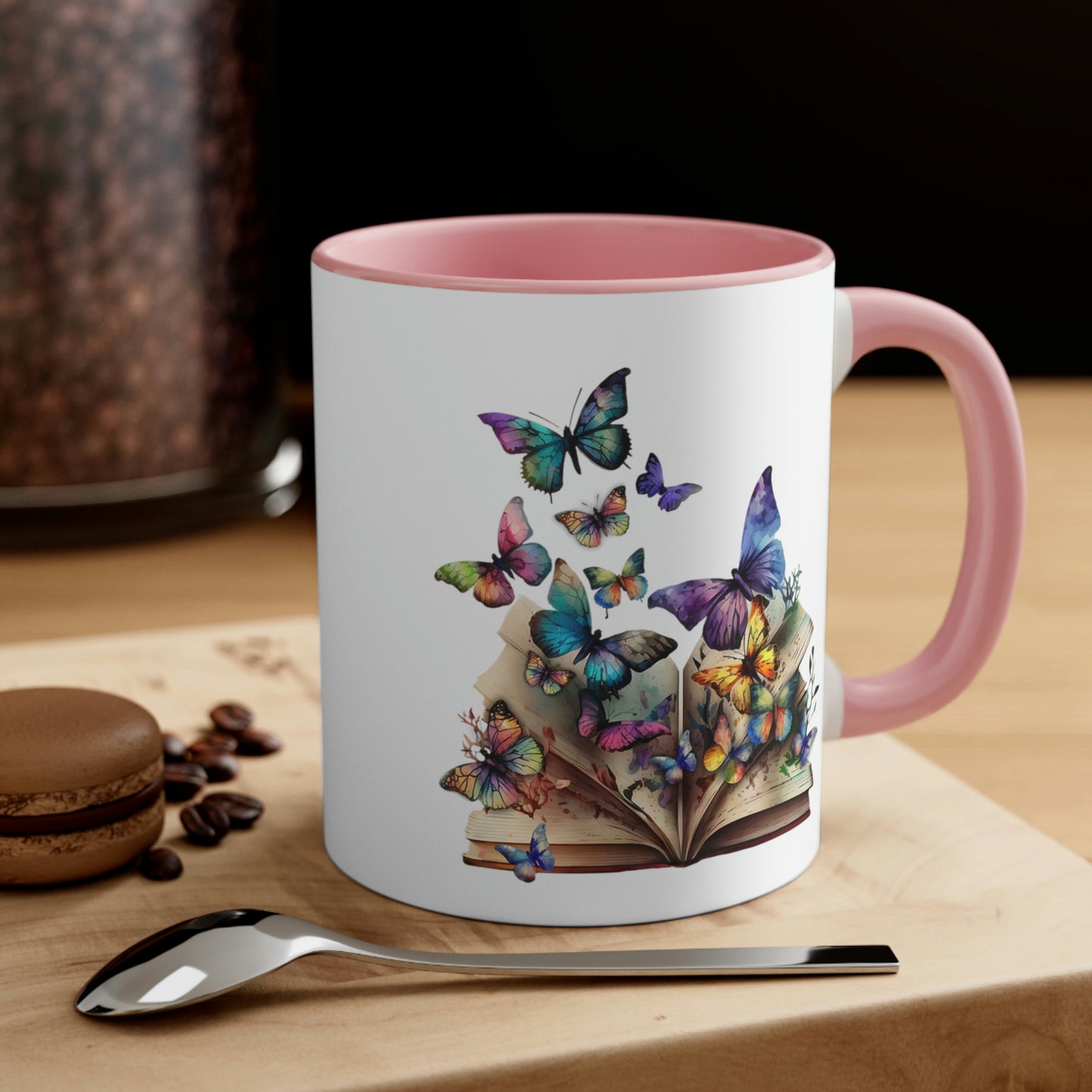 Colorful Butterfly Book Mug, Butterfly Lover Gift, Bookworm Mug,Literary Gift,Reading Mug,Butterfly Decor Book Lover Mug,Butterfly Magic Mug