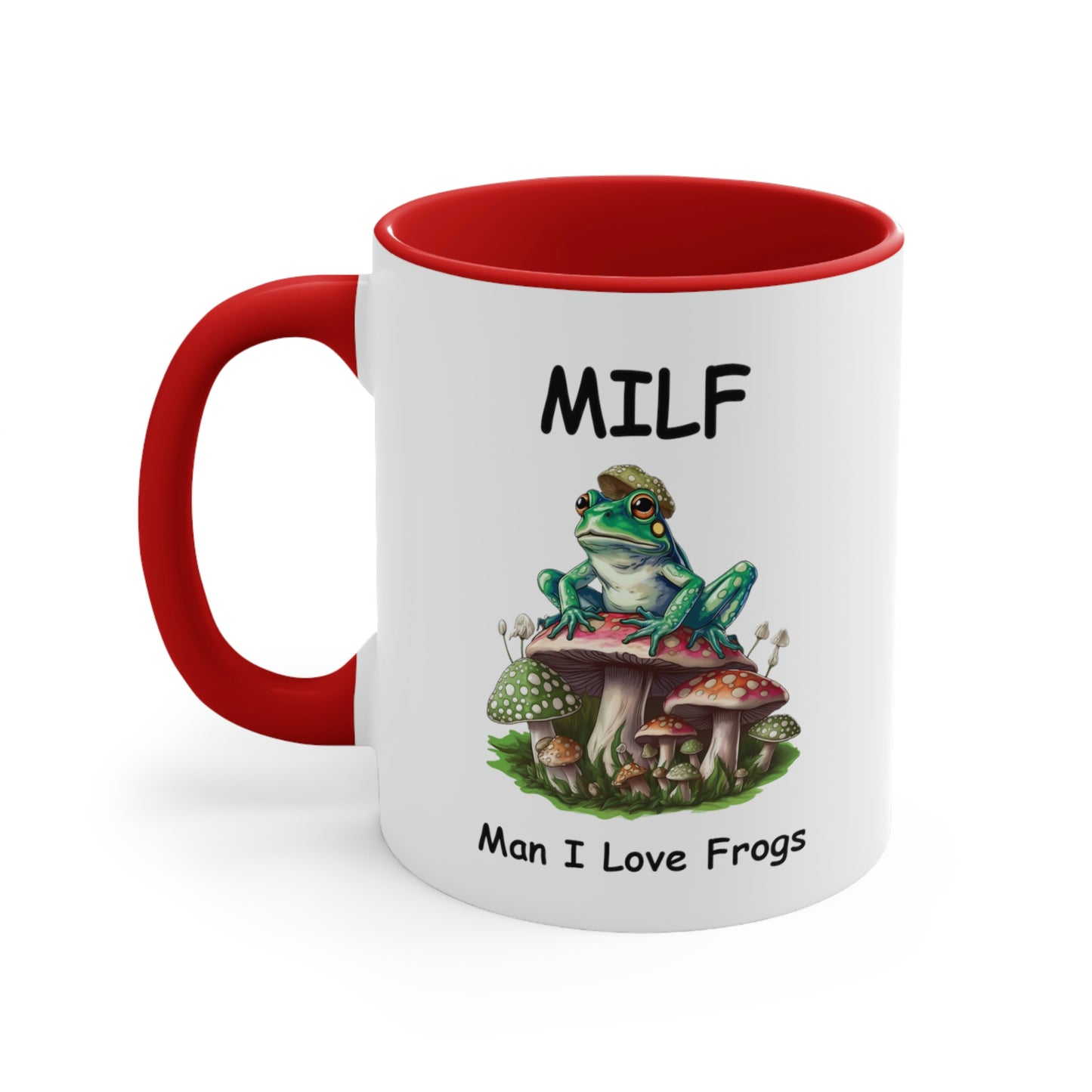 Funny Novelty Gift, Frog Coffee Mug, Man I Love Frogs MILF Ceramic Cup, Frog Lover Gift, Girlfriend Wife Gift Idea, Cottagecore Mushroom Mug