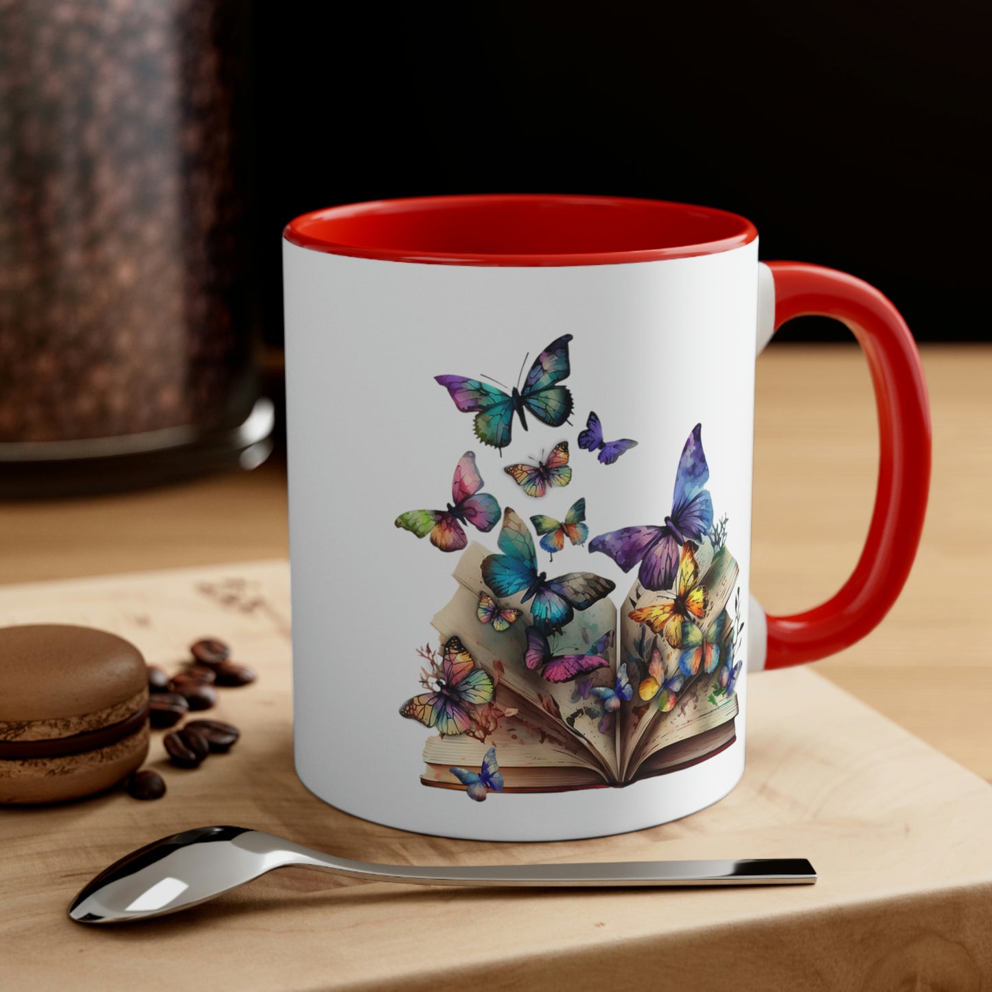 Colorful Butterfly Book Mug, Butterfly Lover Gift, Bookworm Mug,Literary Gift,Reading Mug,Butterfly Decor Book Lover Mug,Butterfly Magic Mug
