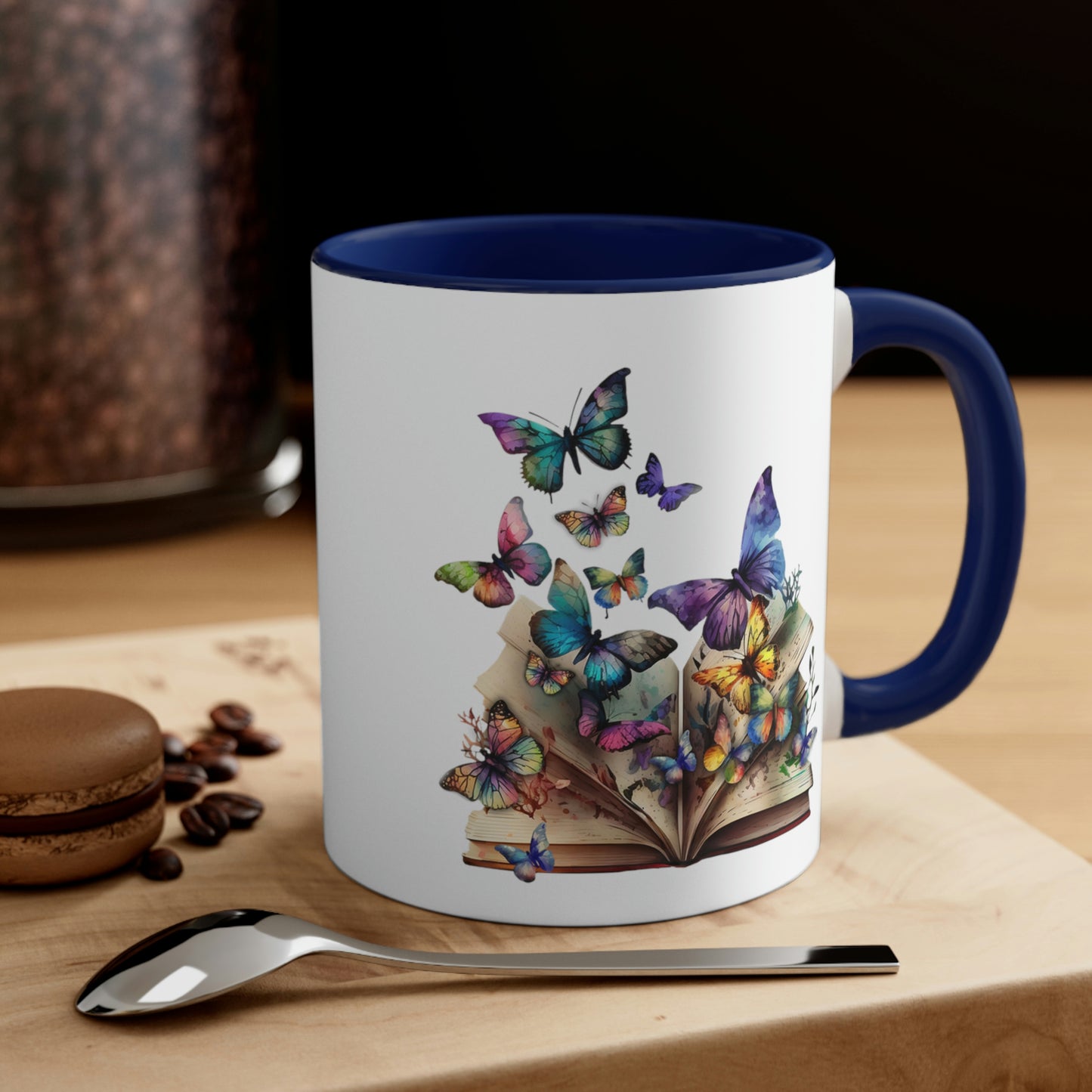 Colorful Butterfly Book Mug, Butterfly Lover Gift, Bookworm Mug,Literary Gift,Reading Mug,Butterfly Decor Book Lover Mug,Butterfly Magic Mug