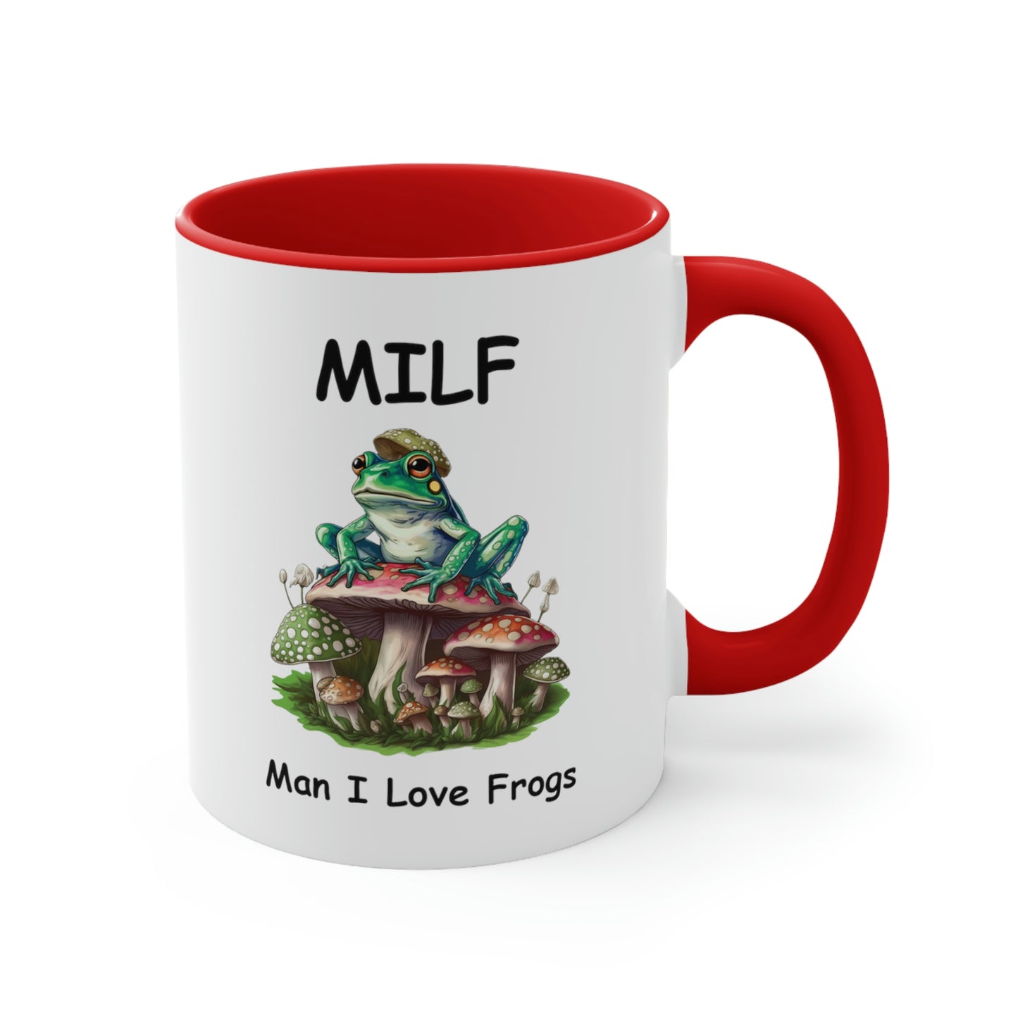 Funny Novelty Gift, Frog Coffee Mug, Man I Love Frogs MILF Ceramic Cup, Frog Lover Gift, Girlfriend Wife Gift Idea, Cottagecore Mushroom Mug