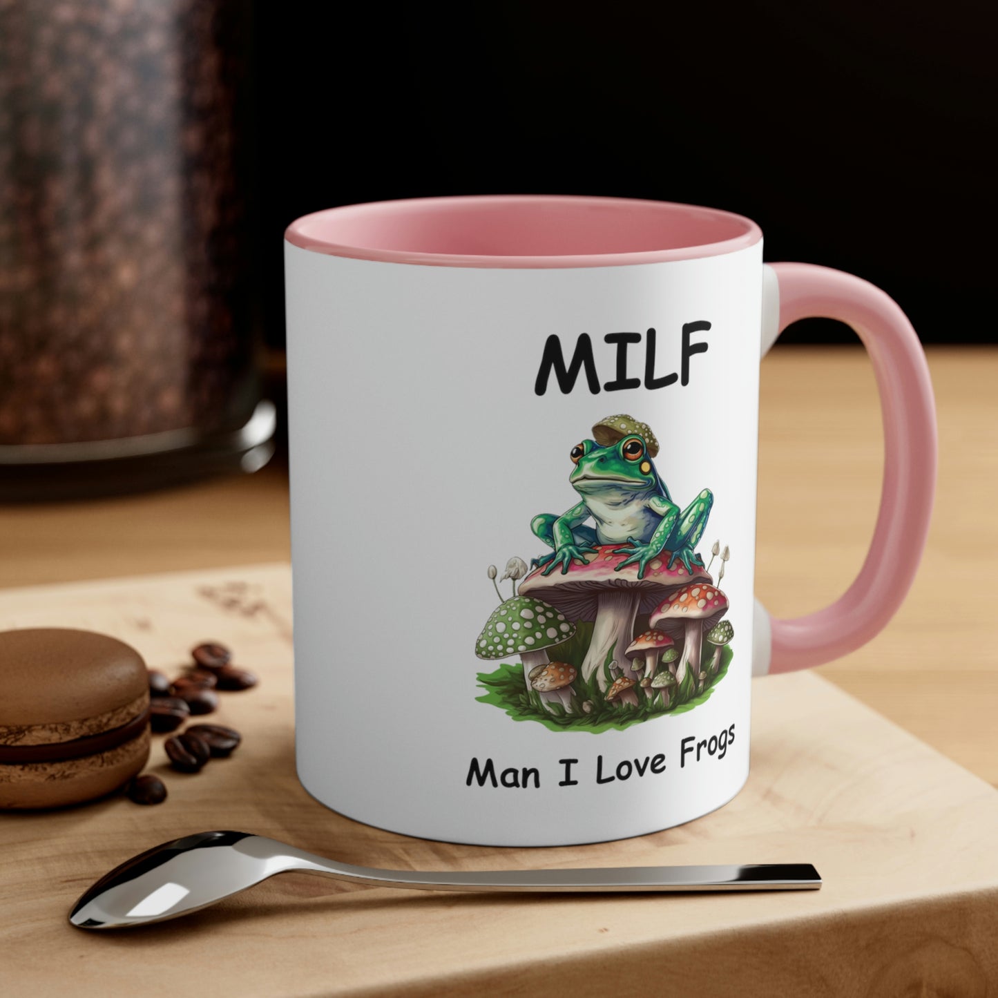 Funny Novelty Gift, Frog Coffee Mug, Man I Love Frogs MILF Ceramic Cup, Frog Lover Gift, Girlfriend Wife Gift Idea, Cottagecore Mushroom Mug