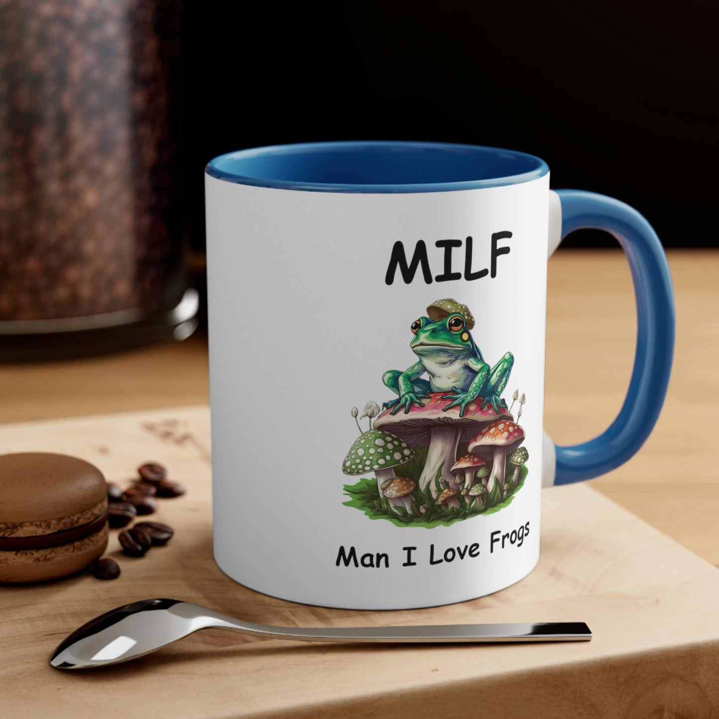 Funny Novelty Gift, Frog Coffee Mug, Man I Love Frogs MILF Ceramic Cup, Frog Lover Gift, Girlfriend Wife Gift Idea, Cottagecore Mushroom Mug