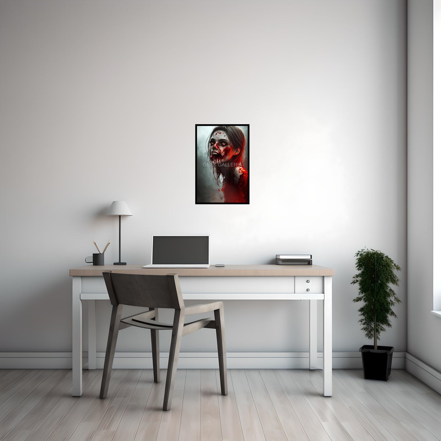 Zombie Girl V1 Art Print - 11x17 Inch Poster of a Creepy and Gruesome Undead Survivor