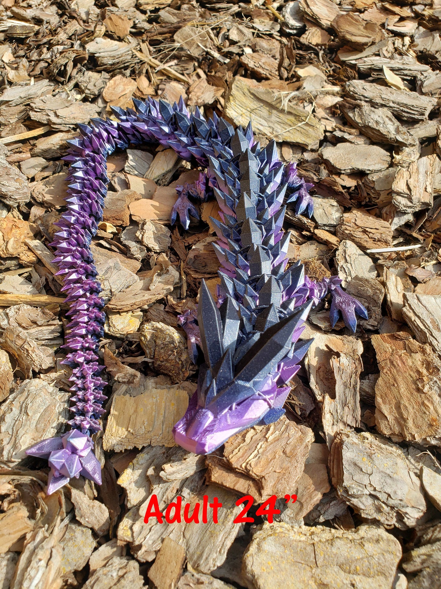 Articulated Crystal Dragon - Tadling/Baby/Adult - 9 Sizes - Flexible Sensory Toy - Unique Gift