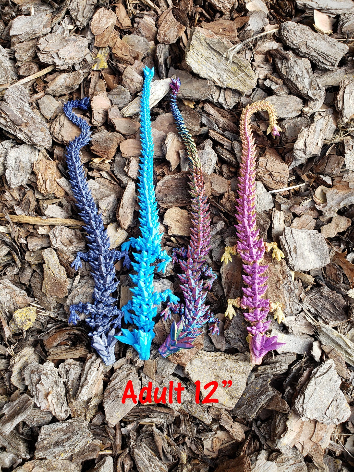 Articulated Crystal Dragon - Tadling/Baby/Adult - 9 Sizes - Flexible Sensory Toy - Unique Gift