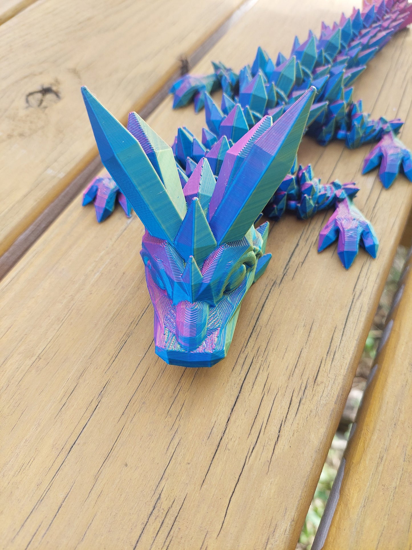 Articulated Crystal Dragon - Tadling/Baby/Adult - 9 Sizes - Flexible Sensory Toy - Unique Gift