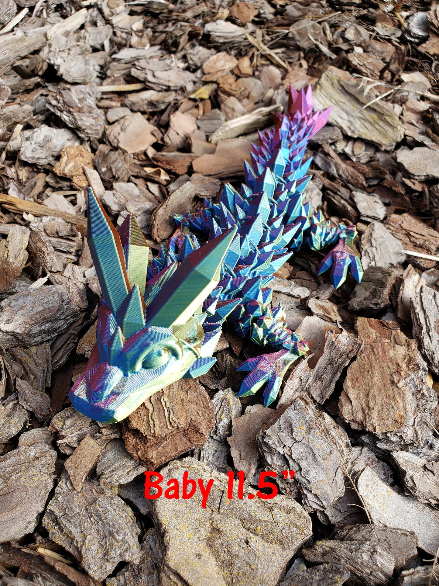 Articulated Crystal Dragon - Tadling/Baby/Adult - 9 Sizes - Flexible Sensory Toy - Unique Gift